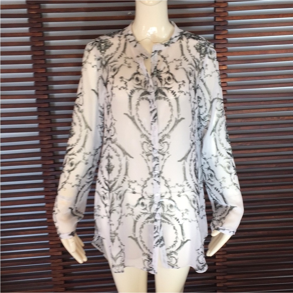 Yoana Baraschi Elegant Sheer Black and White Blouse